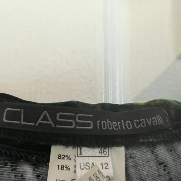 Roberto Cavalii Skirt multi colored green tie die velvet  12 - Picture 2 of 3